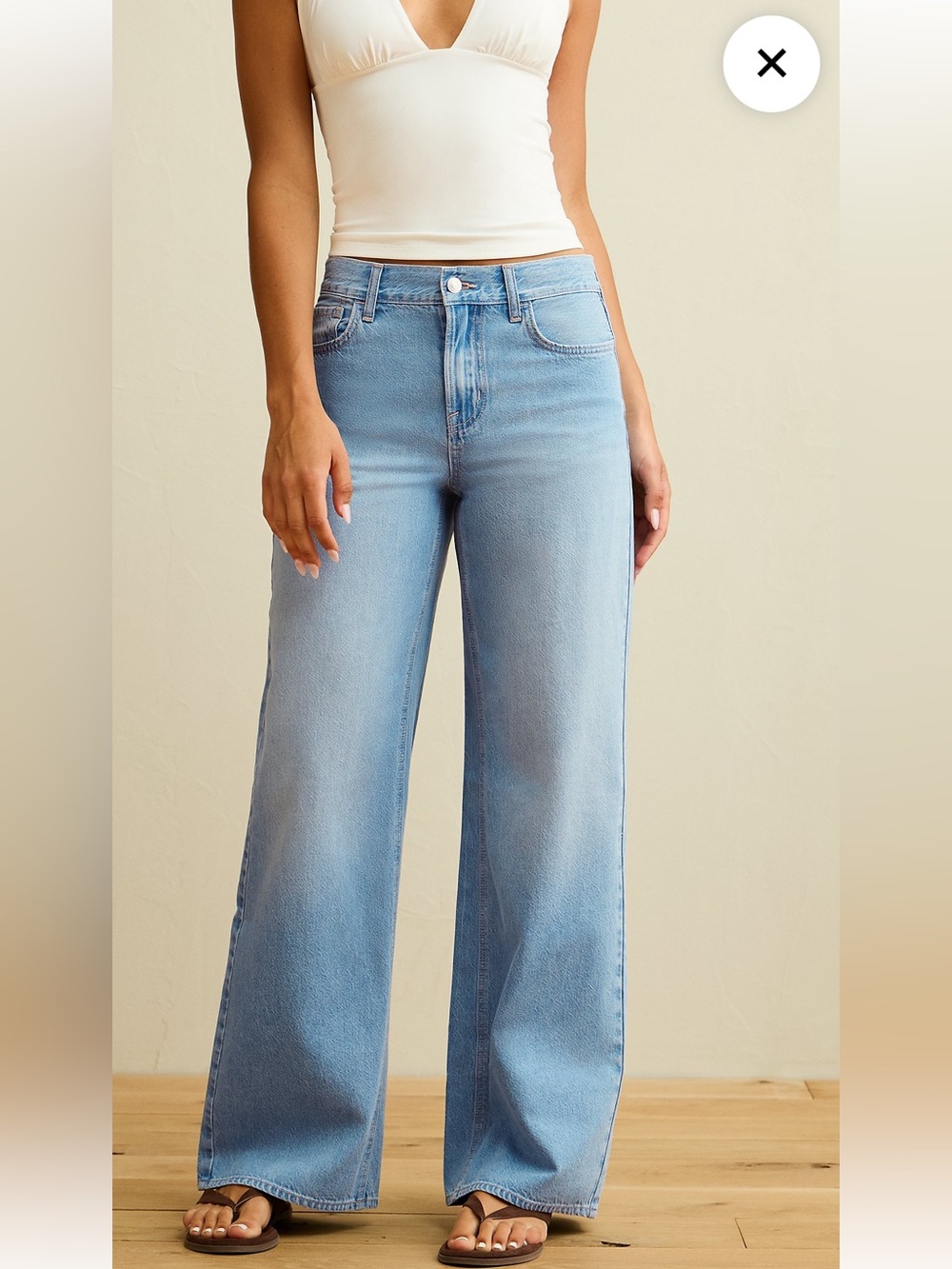 American Eagle Outfitters Light Blue Wide Leg Jeans